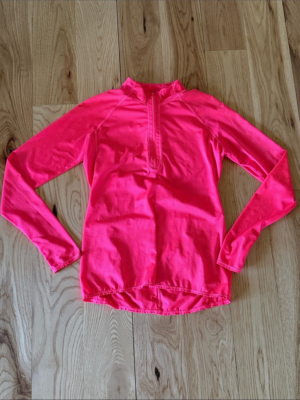 Athleta Neon Pink Long Sleeve Zip-Up Top